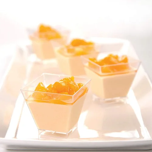 Miniatura 9 de Tosnail Paquete de 100 vasos de postre de plástico transparente de 2 onzas con 100 cucharas de postre, tazas cuadradas de aperitivo de parfait