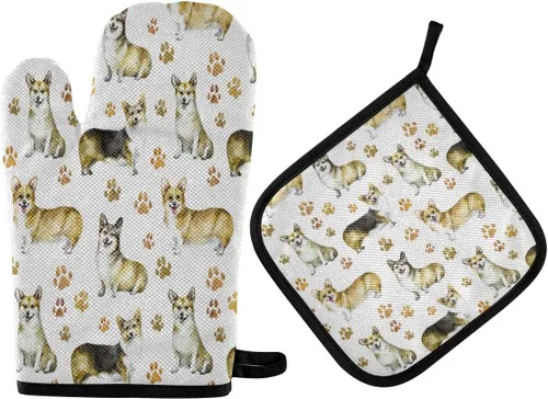 Miniatura 33 de ZZXXB Spring Bird - Guantes de cocina dobles con diseño floral de mariposa, resistentes al calor, antideslizantes, extra largos de 7 x 35 pulgadas