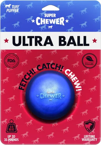 Miniatura 6 de SuperChewer - Pelota de juguete resistente para perros, reemplazo de por vida, goma natural fuerte, gran juguete para buscar perros, juguetes