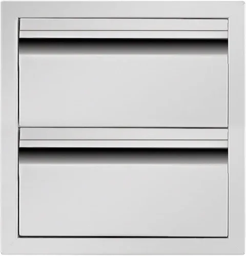 Miniatura 9 de Cajón de cocina para exteriores de 18 pulgadas de ancho, de acero inoxidable, doble cajón, montaje empotrado para isla de cocina al aire libre