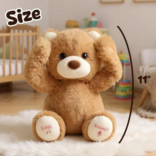 Miniatura 3 de Hopearl Oso de Peluche Interactivo Peek A Boo Repite lo que Dices Oso de Peluche Musical que Canta y Habla Animal de Peluche Adorable Eléctrico