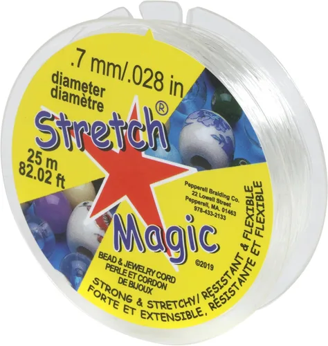 Miniatura 18 de Cordón elástico para cuentas Stretch Magic – Color negro, 0.6mm de diámetro, 100 metros (328 pies) - Fácil de anudar, cuerda fuerte y elástica