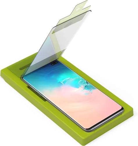 Miniatura 2 de PureGear Protector de pantalla de vidrio templado para Samsung Galaxy S10+ con sensor de huellas dactilares, bandeja de autoalineación, precisión