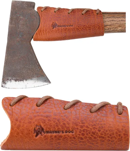 Miniatura 16 de Protector de cuello de hacha de cuero, cubiertas para mango de hacha para púas de jardinería o protector de hachas de campamento