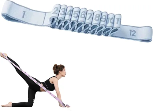 Miniatura 9 de Banda de resistencia de fitness para estiramiento y yoga, bandas de resistencia numeradas para glúteos, banda elástica de estiramiento de pilates
