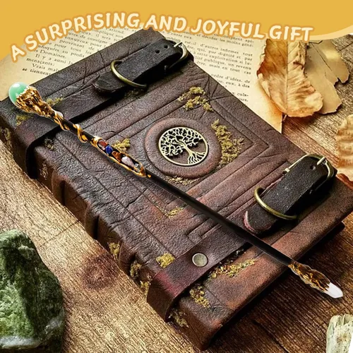 Miniatura 4 de Rich Boxer Varita mágica de cristal hecha a mano fina con piedras preciosas de aventurina verde para brujas y magos