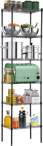 Miniatura 21 de Estantería de alambre de metal de 5 niveles para aperitivos, estante de almacenamiento ajustable en altura con certificación NSF, estantes de Cromo