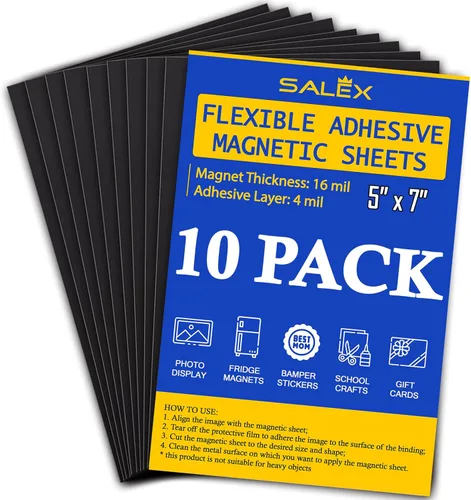 Miniatura 14 de Imanes para tarjetas de visita despegar y pegar de 2 x 3.5 pulgadas, 50 hojas magnéticas fuertes con respaldo adhesivo para hacer imanes flexibles