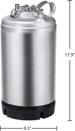 Miniatura 2 de Barril de acero inoxidable con cerradura de bola de 3 galones, barril de cerveza con una sola manija para barril, cerveza casera y cerveza artesanal