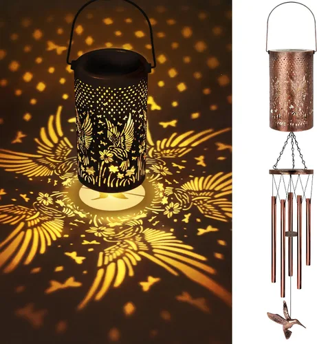 Miniatura 16 de YHmall Campanillas de viento Cardinal para exteriores, luces colgantes solares, campanillas de viento al aire libre, regalos Cardinal para mujeres