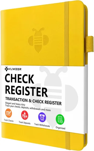 Miniatura 2 de Registro de cheques - Registros de cheques elegantes para chequera personal con registros de cheques y transacciones, registro de chequera de tapa