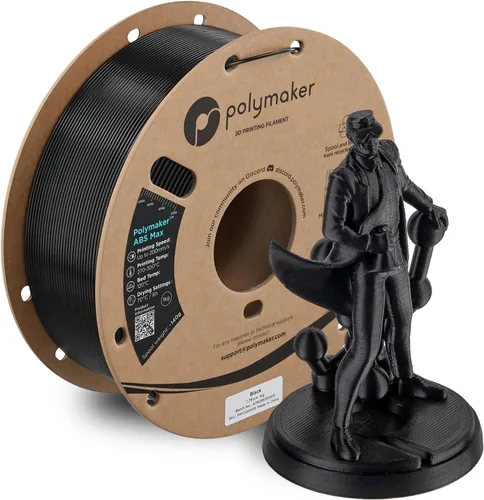 Miniatura 23 de Polymaker Filamento ABS Pro para impresora 3D de 0.069 pulgadas, color negro, ABS de grado de ingeniería de 2.2 lbs con alta resistencia al calor