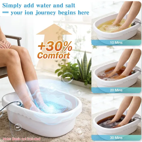 Miniatura 3 de veicomtech Máquina de desintoxicación de baño de pies iónico mejorada, máquina de desintoxicación de pies 3 en 1, spa iónico de pies con cinturón