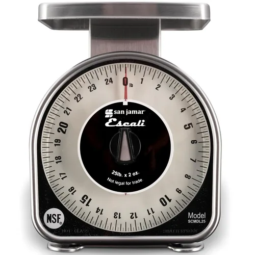 Miniatura 8 de San Jamar Serie Ms Báscula de Disco Mecánica Manual para Alimentos con Capacidad de 2 Libras para Cocinas, Restaurantes y Cocina, Metálica, 32