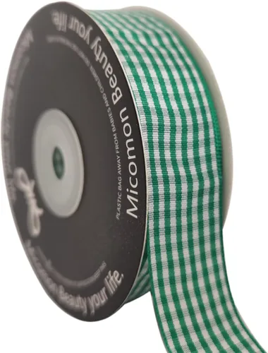 Miniatura 43 de Cinta de cuadros a cuadros vichy marrón 25 yardas cada rollo 100% poliéster (1 pulgada, marrón)