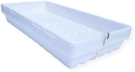 Miniatura 2 de Bootstrap Farmer 1020 Bandejas blancas extra fuertes – Paquete de 10 unidades sin agujero – Plantas de inicio de semillas para forraje, microverde