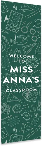 Miniatura 20 de Andaz Press Letrero de bienvenida vertical personalizado para el aula de 13 x 47 pulgadas para profesores, letreros de puerta de aula, letrero