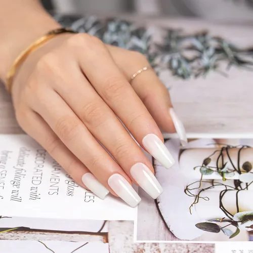 Miniatura 3 de RARJSM - Esmalte de uñas en gel, color blanco cremoso, jade transparente, 15 ml, requiere secar con lámpara UV o LED, transparente, suave, verano