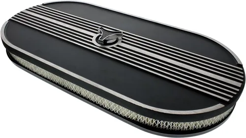 United Pacific 110290 Limpiador de aire de aluminio ovalado para solo carburador de 4 barriles