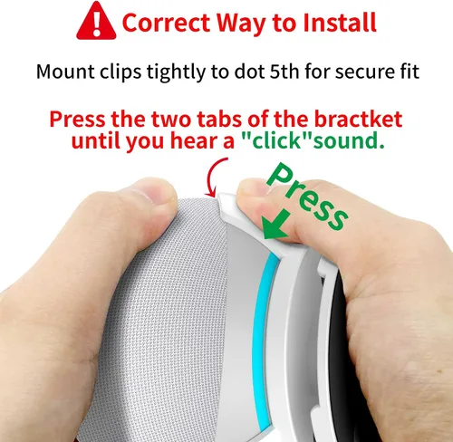 Miniatura 7 de PlusAcc Soporte de pared para Echo Dot 5ª generación, soporte de pared para Echo Dot 5 Gen, accesorios Alexa Dot 5ª que ahorran espacio, Blanco
