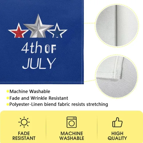 Miniatura 5 de GLENLCWE Camino de mesa largo con estrellas del 4 de julio, camino de decoración de mesa, rectangular, día de la independencia, vacaciones, cocina