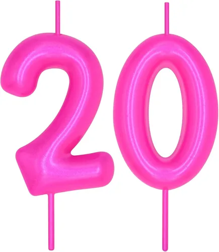 Miniatura 69 de DERVENTA Vela con números de 2.36 pulgadas, decoración perfecta para cumpleaños, brunch, postre, pastel, 1 pieza (número 0 rosa)