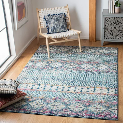 Miniatura 35 de SAFAVIEH Madison Collection - Alfombra decorativa de 2 pies 3 pulgadas x 4 pies, color carbón y gris, diseño bohemio chic, no desprende pelusa