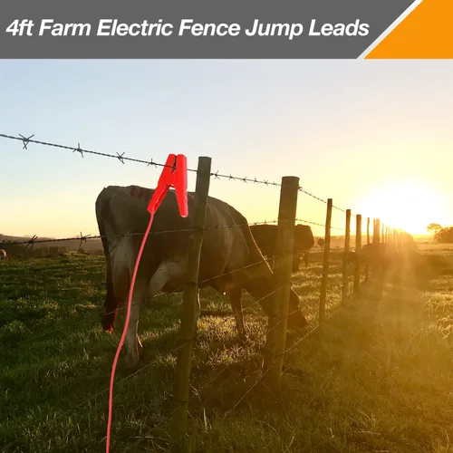 Miniatura 5 de Cables de salto de valla eléctrica de granja de 4 pies – Alambre de cobre estañado con clip de cocodrilo para Energizer a cerca de alambre y sistema