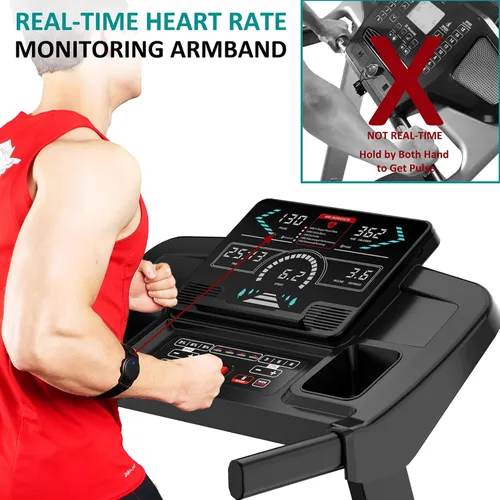 Miniatura 4 de Impremey Caminadora plegable con inclinación de 15 niveles para ejercicio en casa, control inteligente de frecuencia cardíaca para caminar o correr