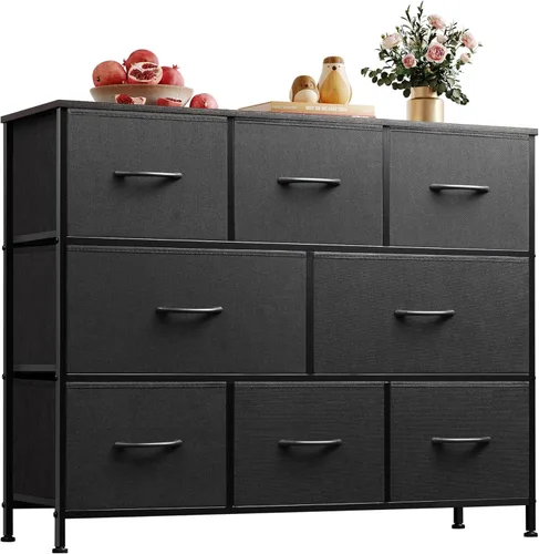 Miniatura 25 de WLIVE Cómoda para dormitorio con 8 cajones, cómoda de tela ancha para almacenamiento y organización, cómodas de dormitorio, cajonera para sala