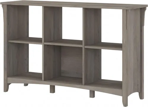 Miniatura 7 de Bush Home Salinas - Organizador de 6 cubos en blanco antiguo, solución de almacenamiento de oficina, organizador para el hogar con estantería