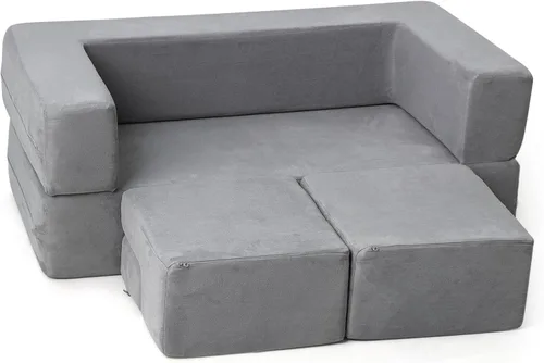 Miniatura 5 de Sofá infantil de 12 piezas modular con estrellas que brillan en la oscuridad, sofá convertible plegable de espuma para niños y niñas, muebles