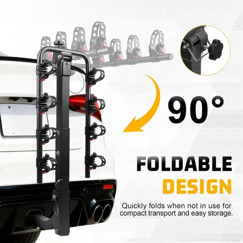 Miniatura 4 de Soporte de enganche para 4 bicicletas, soporte plegable para coches, camiones, SUV, minivans