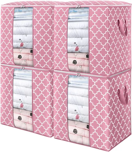 Miniatura 31 de WISELIFE Bolsas de Almacenamiento [3 Unidades/100L] Contenedores Grandes de Organización y Almacenamiento de Mantas y Ropa para Edredones, Ropa