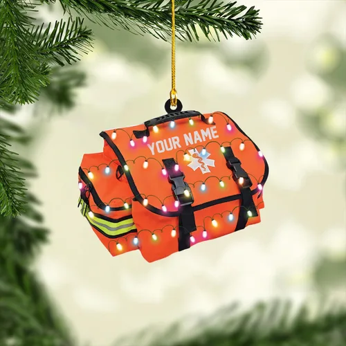 Miniatura 8 de Adorno de Navidad paramédico EMS personalizado, decoración de árbol con nombre personalizado para socorristas, profesionales médicos, regalo