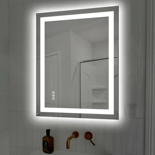 Miniatura 26 de Hivone Espejo de Baño LED de 24X32 con Luces, Antivaho, Regulable, Retroiluminado + Iluminado Frontal, Espejo Inteligente de Tocador de Baño