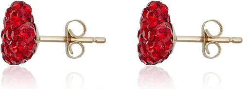 Miniatura 2 de AVORA Aretes de oro amarillo de 10 quilates de 0.315 in con cristales Swarovski