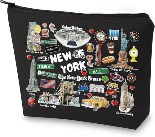 Miniatura 8 de WZMPA Bolsa de cosméticos de Nueva York New YorkSouvenir regalo de vacaciones maquillaje bolsa con cremallera Mercancía de la ciudad (Nueva York)