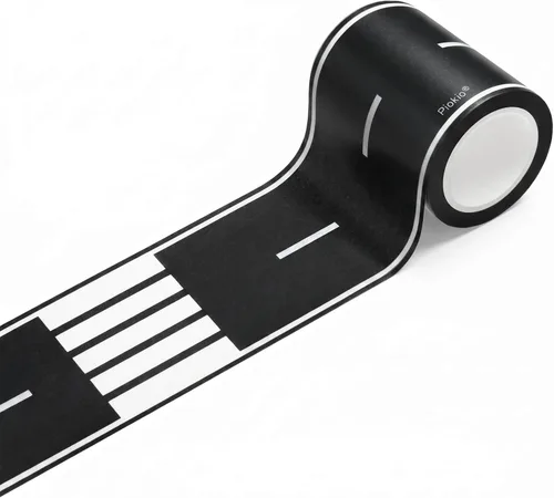 Piokio Cinta negra de 33 x 2.4 pulgadas, las pistas de automóvil son ideales para fiestas de cumpleaños infantiles, decoración de fiesta de carreras