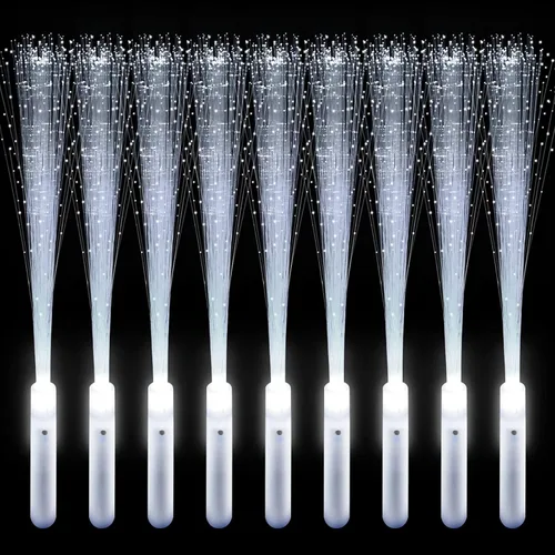 Miniatura 7 de Varita de fibra óptica LED de 68 piezas a granel, luces blancas de boda, palitos de hadas, barra mágica súper brillante con 3 modos de luz