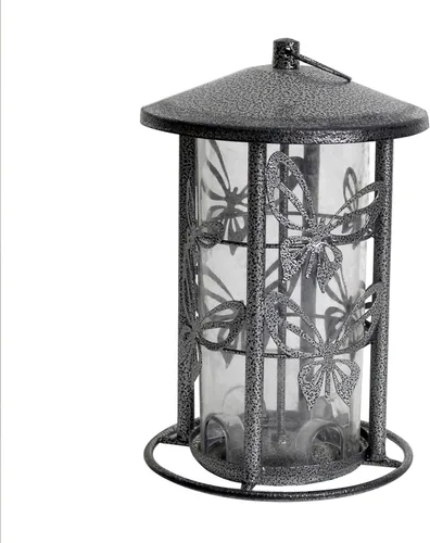 Heath Outdoor Products The Butterfly Seed Capacity - Comedero decorativo de metal para pájaros silvestres, 3 libras