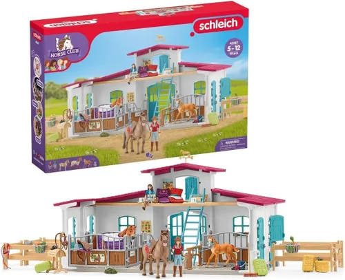 Miniatura 11 de Schleich Horse Club - Juego de juguetes de caballo de centro de equitación de 97 piezas con jinete, 2 caballos, granja y accesorios de figuras
