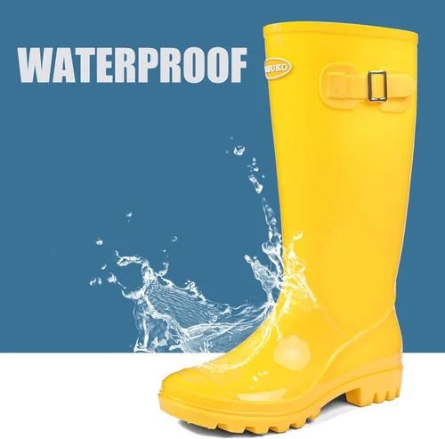 Miniatura 2 de DKSUKO Women's Tall Rain Boots Garden Boots Waterproof Wellington Rubber Boots