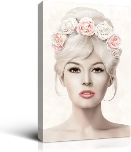 Miniatura 19 de Denozer Arte de pared en lienzo de 3 paneles con retrato de belleza de Marilyn Monroe, Audrey Hepburn y Brigitte Bardot, impresiones de cuadros