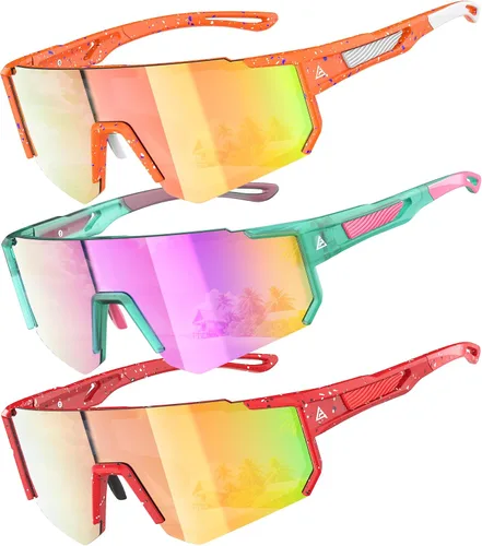 Miniatura 13 de Gafas de sol para niños jóvenes béisbol sóftbol gafas de sol para niñas niños de 4-14 años protección UV deportes niños paquete de 3