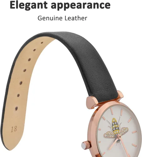 Miniatura 3 de WOCCI Correas de reloj elegantes, correas de repuesto de cuero genuino para hombres y mujeres, ancho de la correa 0.315 in, 0.394 in, 0.472 in