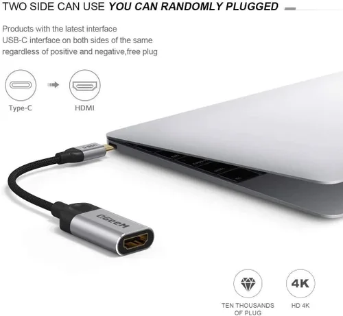 Miniatura 4 de QGeeM Cable adaptador USB C a HDMI 4K, adaptador USB tipo C a HDMI [Thunderbolt 3/4] HDMI para Laptop MacBook Pro/Air, iPhone 15 16 17 Pro max, Dell