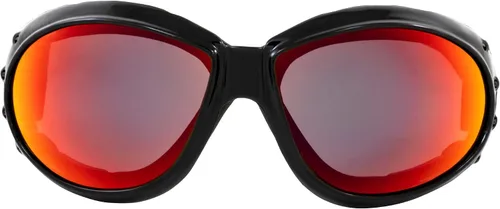 Miniatura 5 de Global Vision Eliminator - Gafas acolchadas para motociclismo, 2 pares, lentes negras con espejo verde y rojo