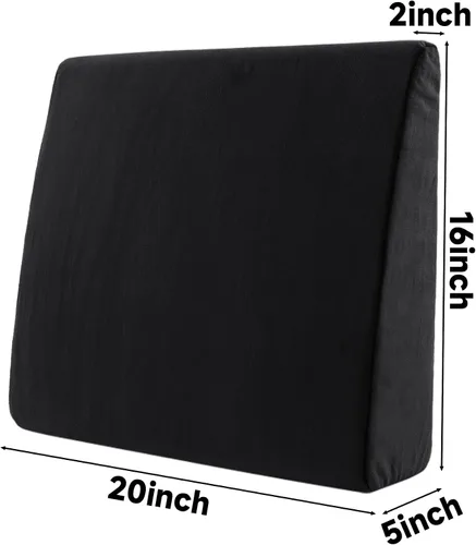 Miniatura 2 de MABOZOO Almohada reclinable de cuña, cojín de espuma extra grande para reposapiés con correas ajustables, extensor de reposapiés reclinable, Negro