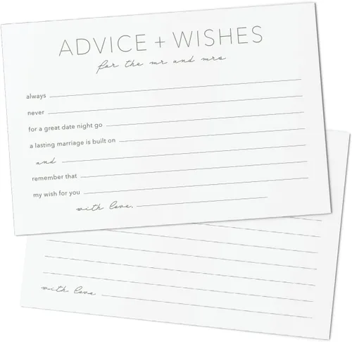 Miniatura 9 de CARDAMONOLY Paquete de 50 tarjetas de consejos y deseos, cartulina sin revestimiento de 6 x 4 para bodas, baby showers, cumpleaños y todas